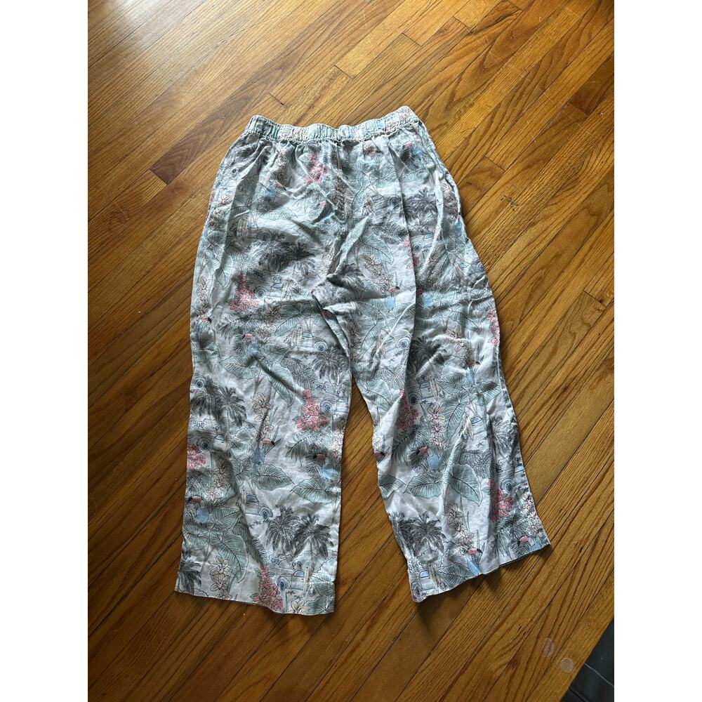 C&C California Linen Wide-Leg Cropped Tropical Pants – Size XL - Picture 4 of 6